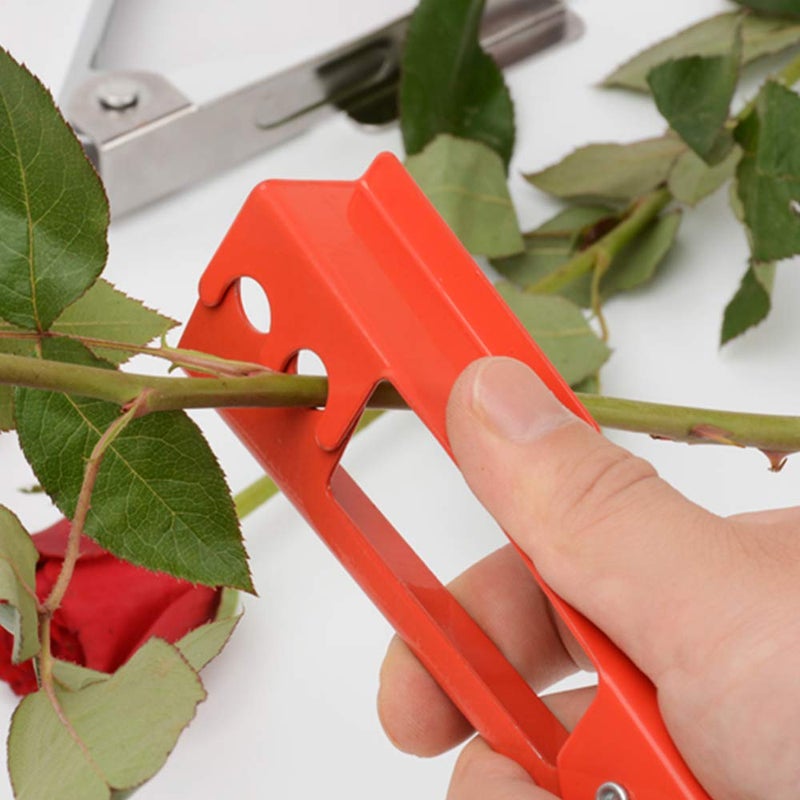 VIMOA Rose Thorn Stripper Thorn Remove Steel Rubber Leaves Stripper for Home-grown Roses or Rose Enthusiasts (Orange) - Image 4